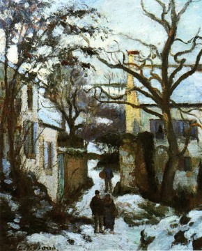 Camille Pissarro Painting - El camino a la ermita en la nieve Camille Pissarro